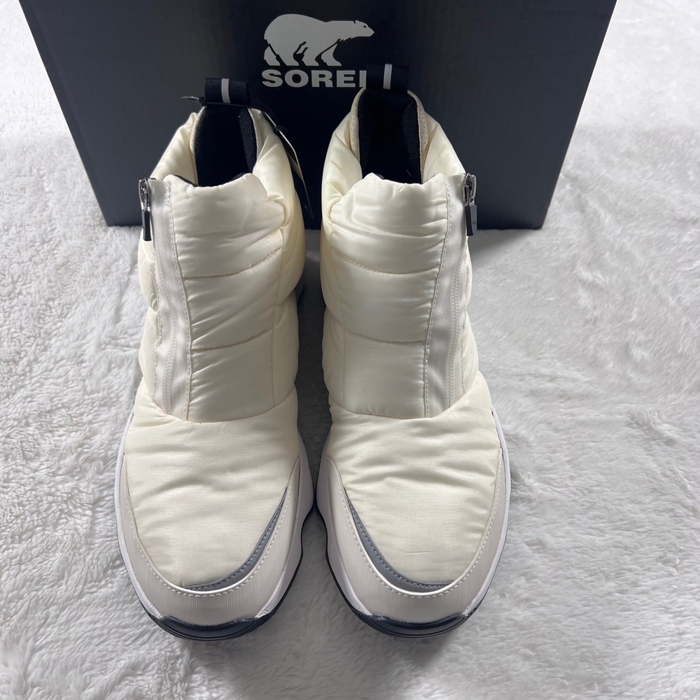 Sorel Kinetic Impact NXT Bootie Sea Salt White Waterproof Insulated Zip Size 11